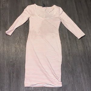 Forever 21 striped long sleeve bodycon dress